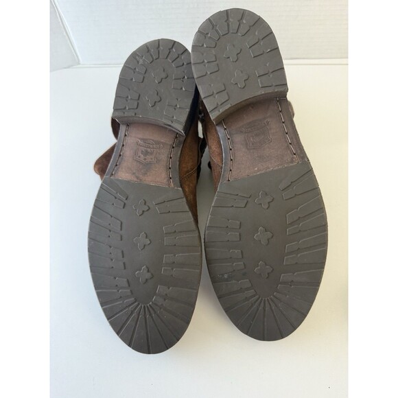 TRASK Women's Brown Suede Ankle Boots- SZ 9.5 36-01342 fold over braided detail - Picture 10 of 15